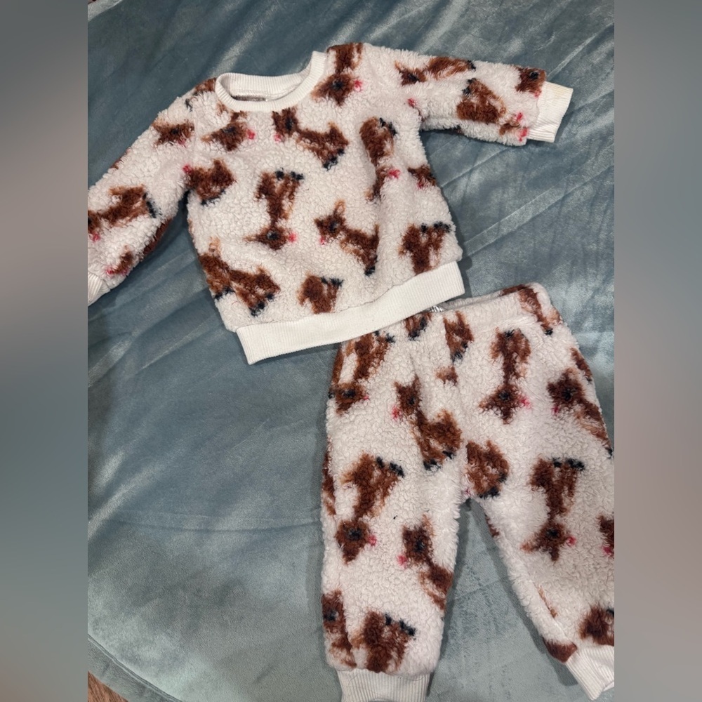 Rudolph Fleece Baby Outfit-6M